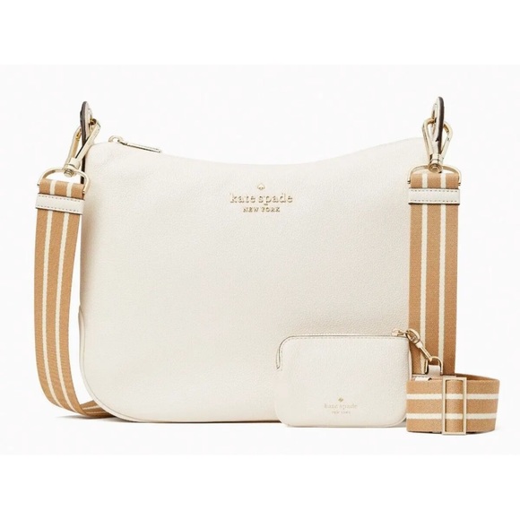 New Kate Spade Rosie Large Crossbody Pebbled Leather Parchment - Picture 7 of 16